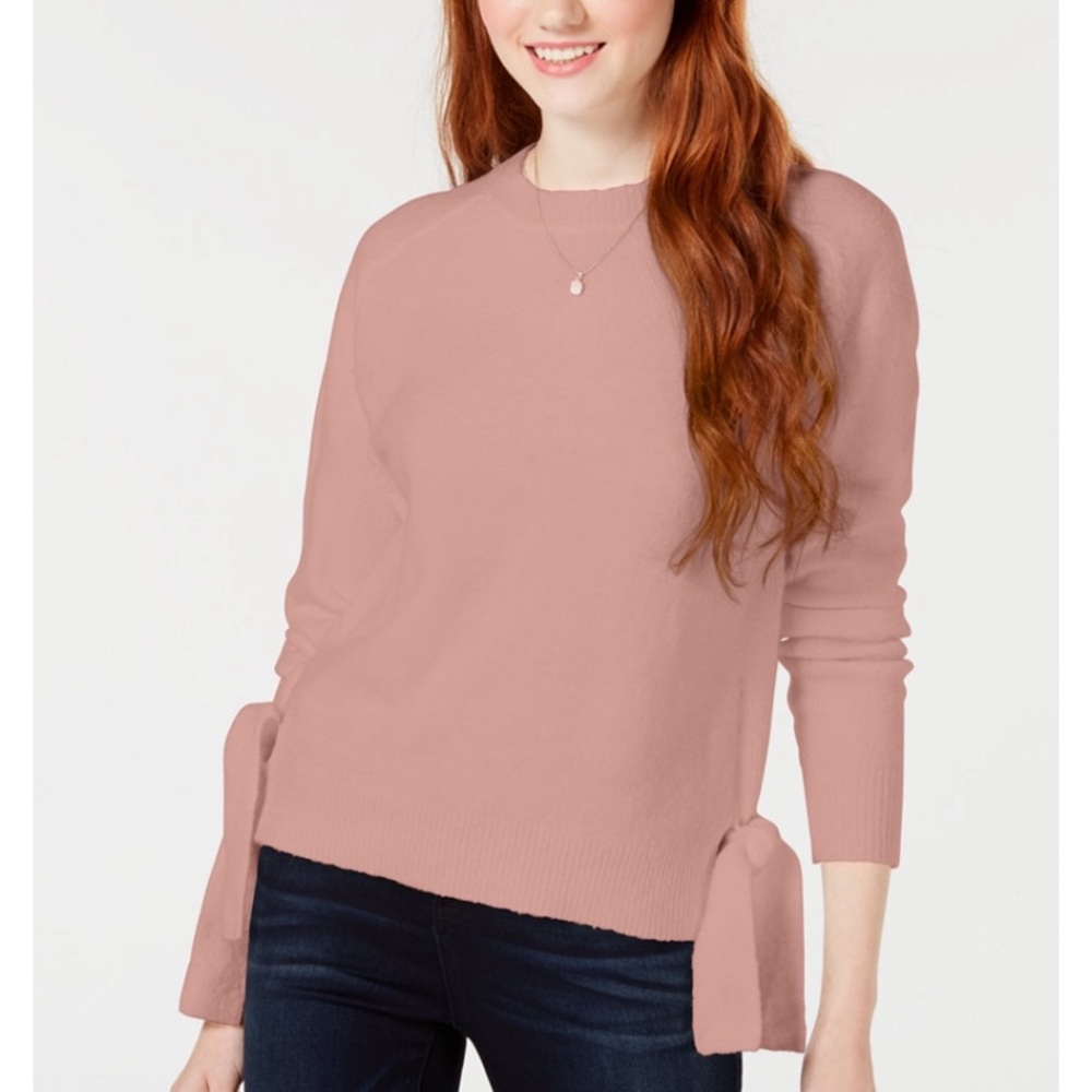White side tie sweater